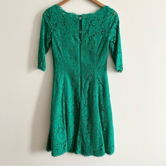 ELIZA J Lace Crochet Green Fit and Flare A-Line Cocktail Dress - Picture 6 of 16
